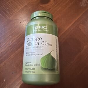 GNC Herbal Plus Ginkgo Biloba 60mg Supplement, 300 Count (Pack of 1) BB 7/27